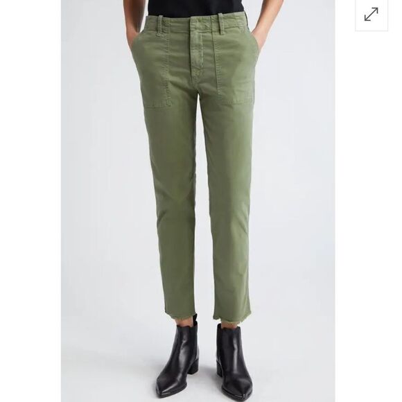 Nili Lotan Cropped Military Pants Olive Green - Picture 2 of 8